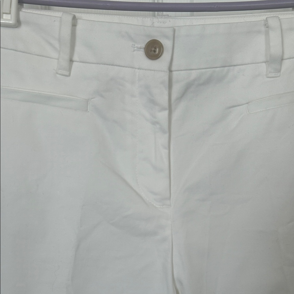 Ann Taylor Petite Cotton Crop Pant / White - Picture 4 of 9